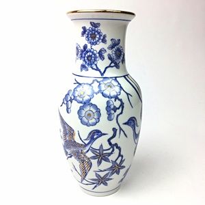 Vintage Japan Birds and Flowers Porcelain Vase